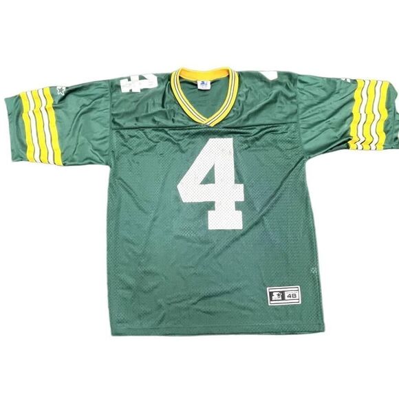 90s Green Bay Packers STARTER NFL Brett Farve #4 Jersey Sz Large - Picture 2 of 6